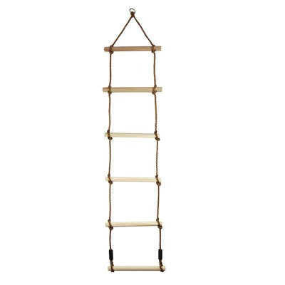 Outdoor Playground Climbing Wooden Rope Ladder