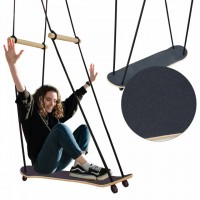 Outdoor Fun Kids Wooden Garden Outdoor Skateboard Swing